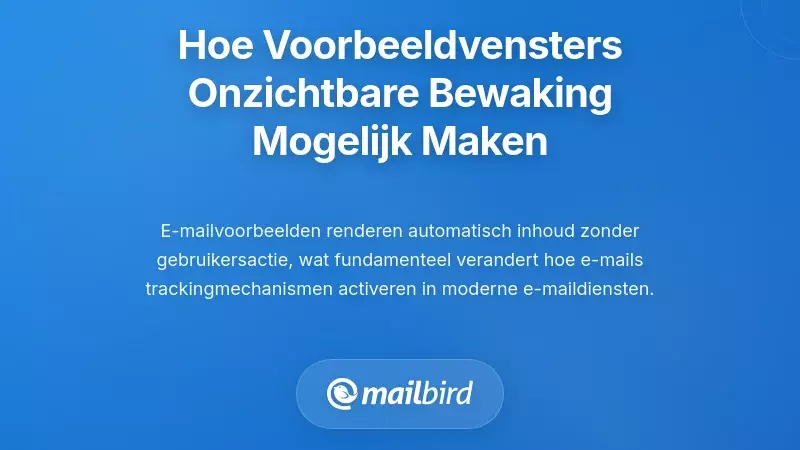 E-mailvoorbeeldvenster dat onzichtbare trackingbewaking in de inbox toont