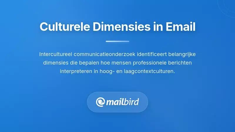 Begrip van culturele dimensies in e-mailcommunicatie