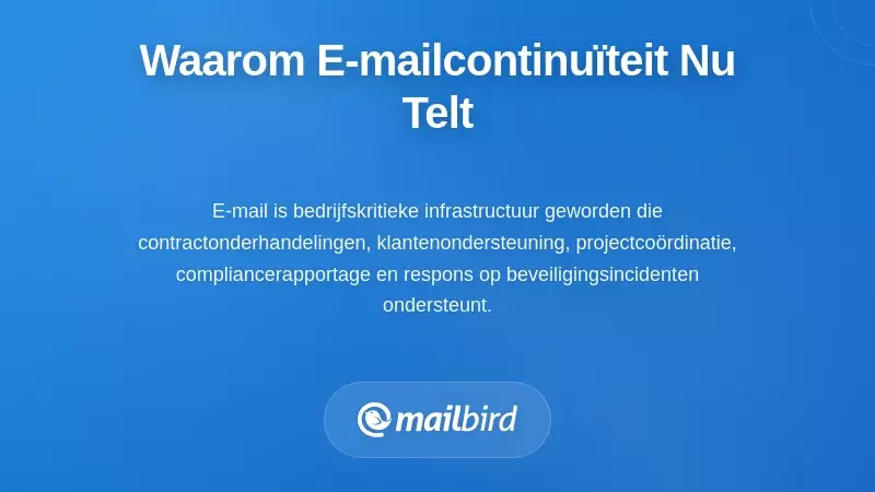 Zakelijke professional bezorgd over uitval van e-mailsysteem en verstoring van communicatie