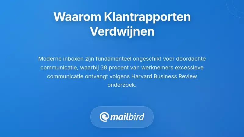 Overvolle inbox die begraven klantenrapporten toont tussen honderden ongelezen e-mails