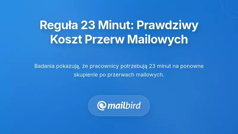 Reguła 23 minut: dlaczego przerwy spowodowane e-mailem kosztują więcej, niż myślisz