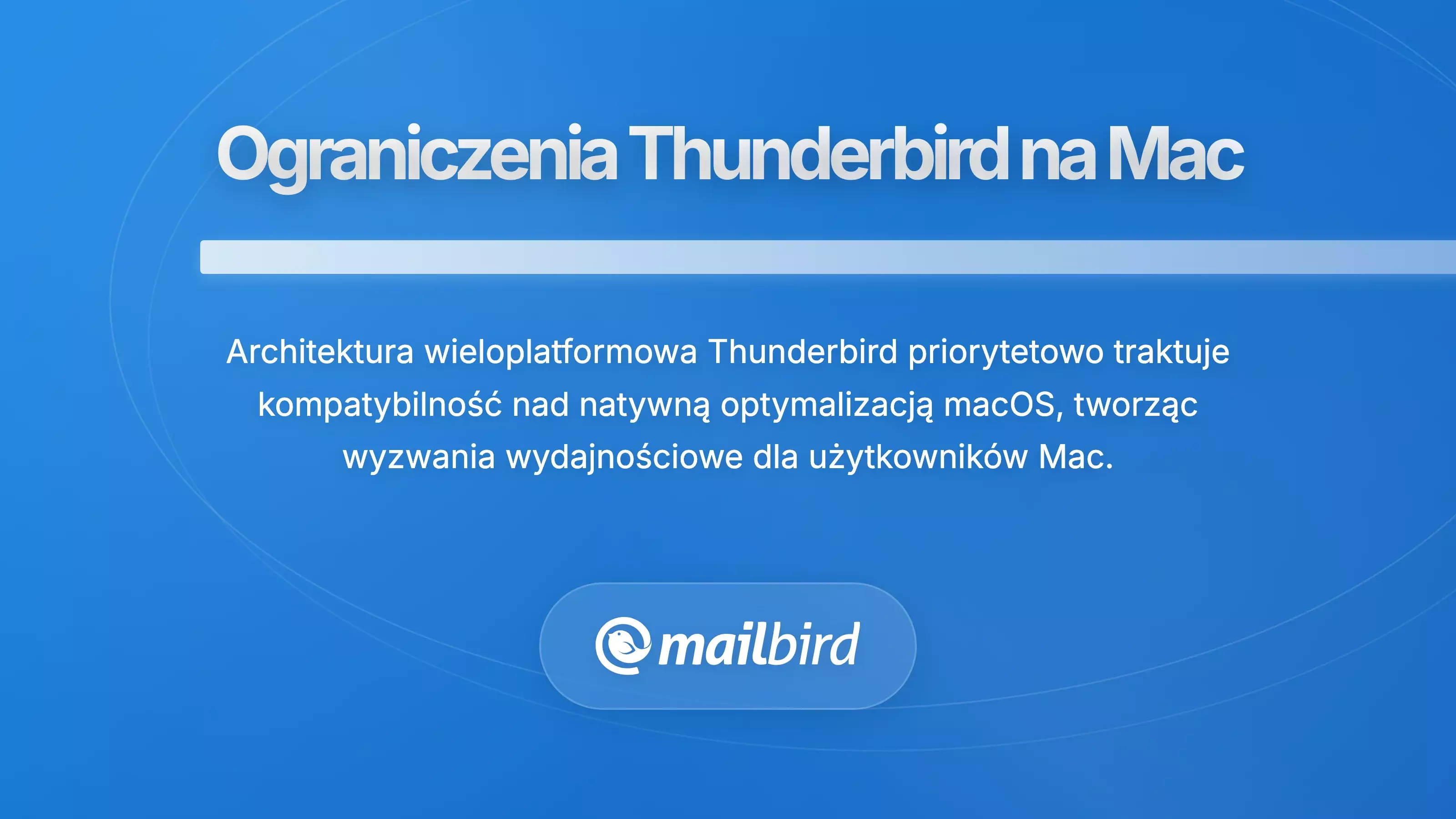 Interfejs klienta poczty Thunderbird pokazujący przestarzały design oraz problemy z kompatybilnością z Mac