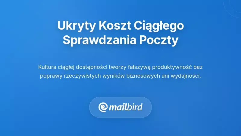 Profesjonalista przytłoczony stałymi powiadomieniami e-mail na wielu urządzeniach, co obniża produktywność