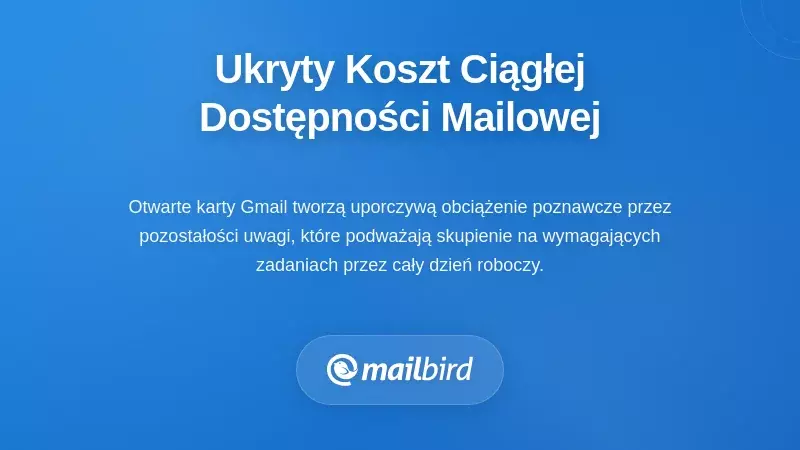 Osoba przytłoczona wieloma kartami Gmail w przeglądarce, które obniżają skupienie i produktywność
