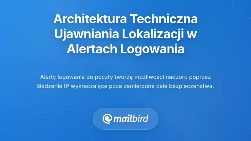 Techniczna architektura ujawniania lokalizacji w alertach logowania do poczty e-mail