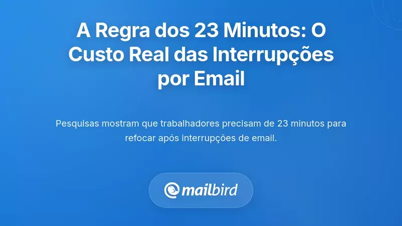A Regra dos 23 Minutos: Por Que as Interrupções por Email Custam Mais do Que Imagina