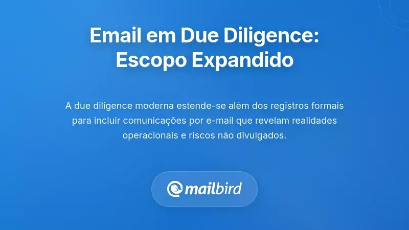Profissionais de negócios a rever documentos digitais e registos de email durante o processo de diligência devida em fusões e aquisições