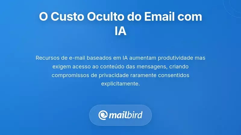 Ilustra&ccedil;&atilde;o de IA a analisar mensagens de email para dados de treino e preocupa&ccedil;&otilde;es com a privacidade