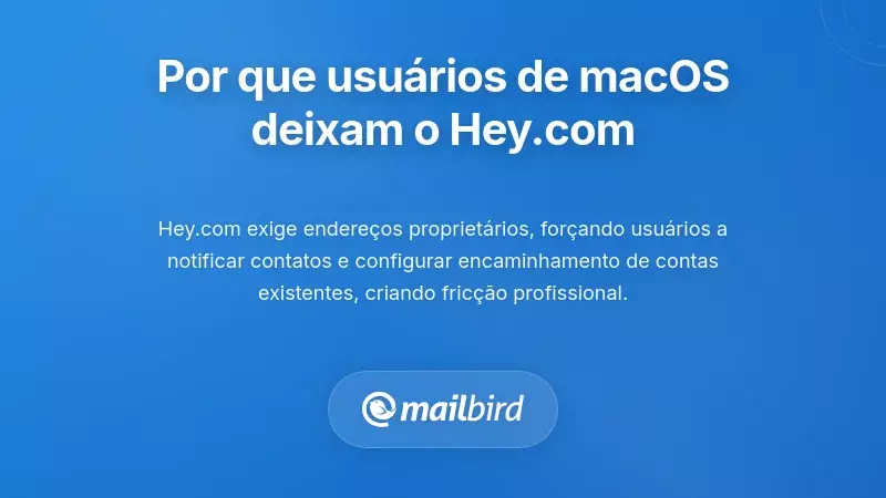 Utilizador de MacOS frustrado com o fluxo de trabalho de e-mail inflex&iacute;vel do Hey.com e op&ccedil;&otilde;es de personaliza&ccedil;&atilde;o limitadas