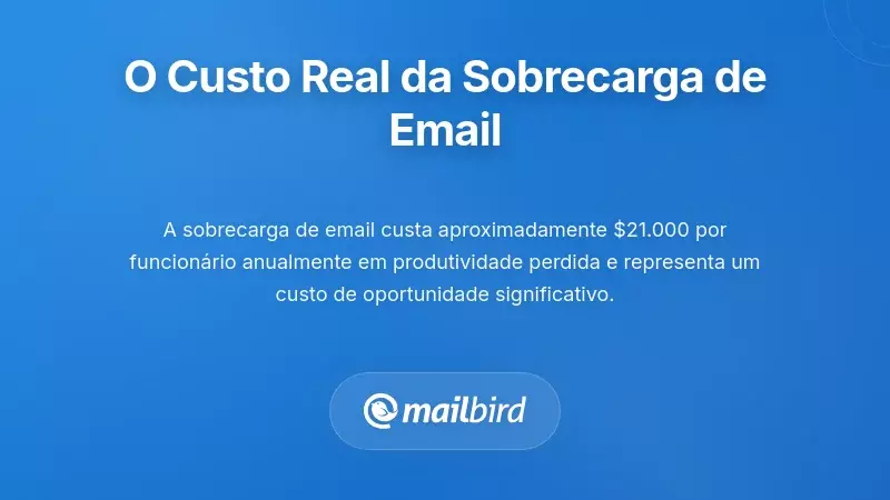 Profissional sobrecarregado pela sobrecarga de e-mails mostrando os custos ocultos da gest&atilde;o da caixa de entrada