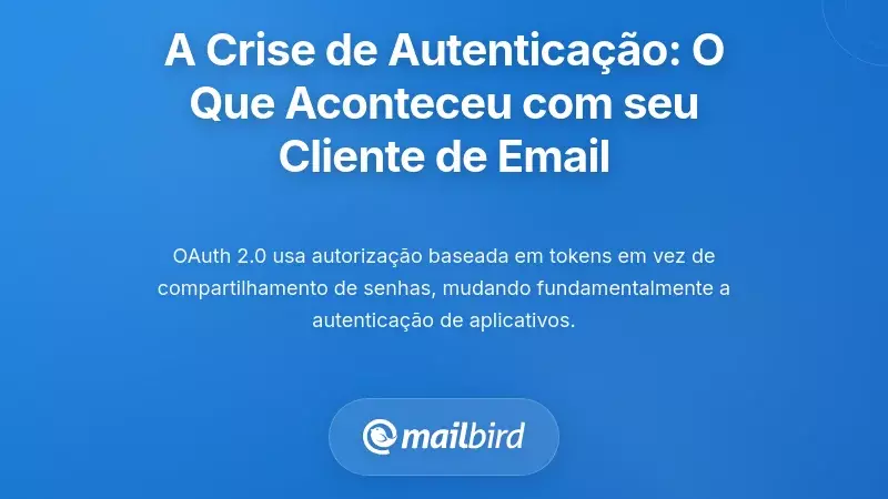 Compreender a Crise de Autentica&ccedil;&atilde;o: O Que Aconteceu ao Seu Cliente de Email