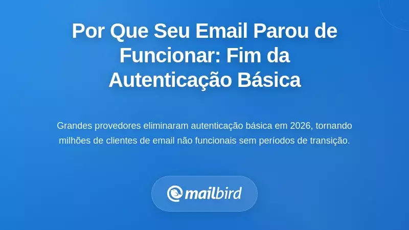 Por que o seu email parou de funcionar de repente: O fim da autentica&ccedil;&atilde;o b&aacute;sica