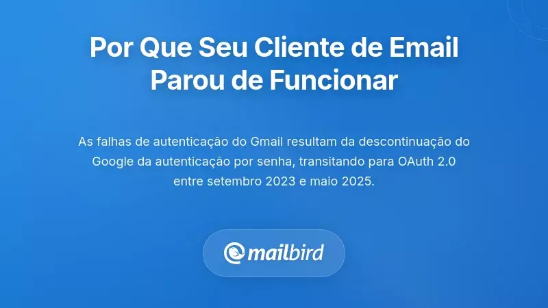 Compreender Porque o Seu Cliente de Email Parou de Funcionar