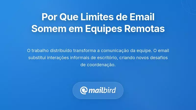 Compreender Porque os Limites de E-mail para Equipas Remotas se Erodem em Equipas Distribu&iacute;das