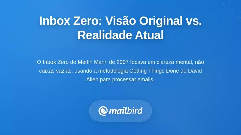 Compreender o Inbox Zero: A Vis&atilde;o Original vs. Realidade Moderna