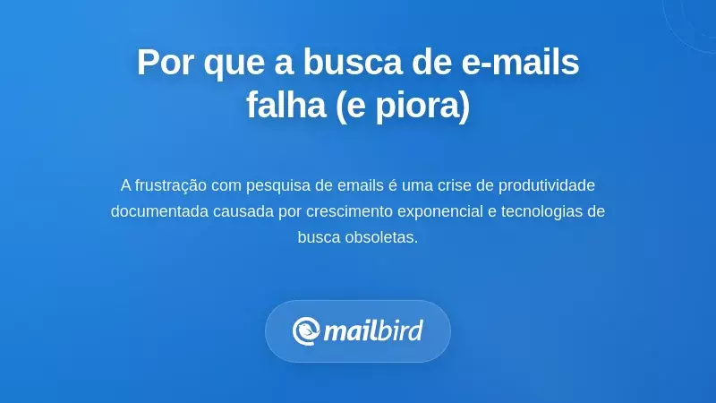 Porque a Pesquisa de E-mail Parece Quebrada (E Por Que Est&aacute; a Ficar Pior)