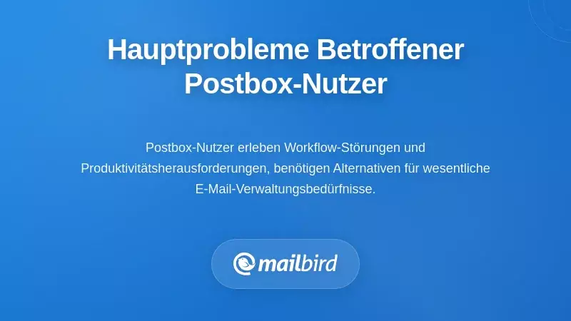 MacOS-Nutzer, frustriert &uuml;ber die Einstellung des Postbox-E-Mail-Clients, auf der Suche nach Alternativen