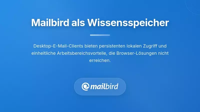 Mailbird Desktop-E-Mail-Client-Oberfläche, die mehrere Konten für das Wissensmanagement per E-Mail vereint