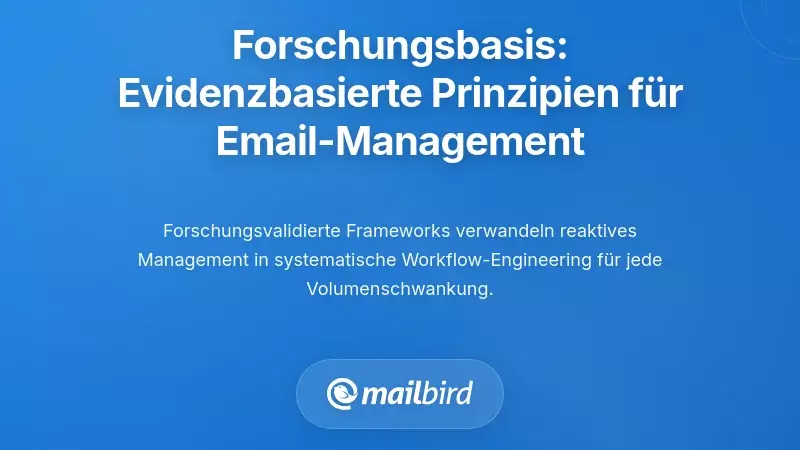 Die Forschungsgrundlage: Evidenzbasierte Prinzipien f&uuml;r adaptive E-Mail-Verwaltung
