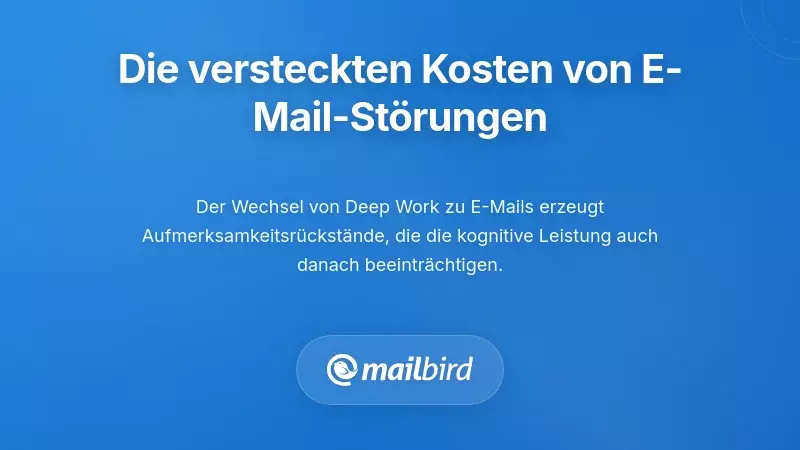 Fachmann analysiert die Kosten von E-Mail-Unterbrechungen, die die Produktivit&auml;t und den Fokus am Arbeitsplatz beeintr&auml;chtigen