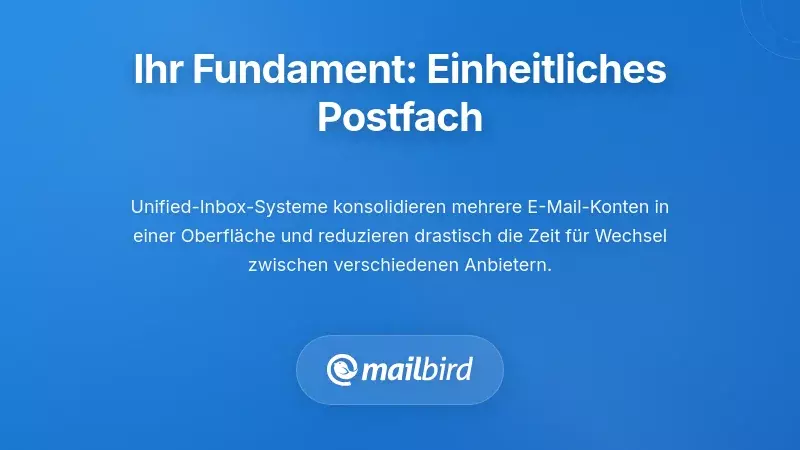 Einheitliches Dashboard der Inbox, das mehrere E-Mail-Konten in einer Schnittstelle f&uuml;r effizientes Management konsolidiert