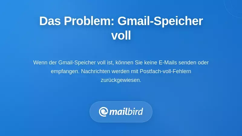 Warnung: Gmail-Speicher voll, Konto erreicht Kapazit&auml;tsgrenze