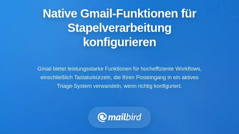 Konfiguration der nativen Gmail-Funktionen f&uuml;r die Stapelverarbeitung