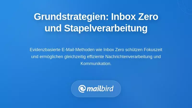 Grundlegende Strategien: Inbox Zero und Stapelverarbeitung