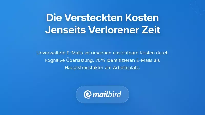 Organisationskosten von unzureichend verwalteter E-Mail, visualisiert mit miteinander verbundenen Zahnr&auml;dern, die versteckte Produktivit&auml;tsverluste darstellen