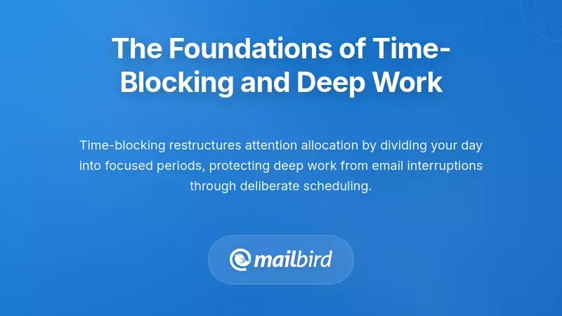 Calendar showing blocked time periods for deep work and scheduled email checking sessions