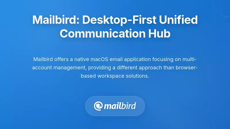 Mailbird unified email client interface showing multiple account management on desktop