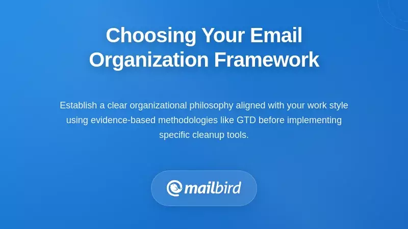 Person selecting email organization framework on computer screen