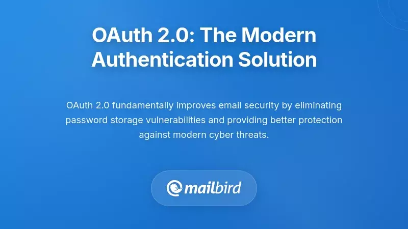 OAuth 2.0 modern email authentication diagram showing secure token-based login process