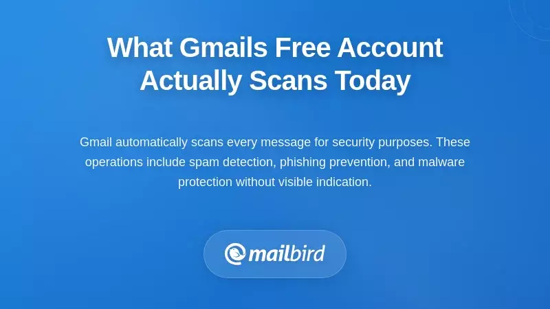 Gmail privacy scanning illustration showing email security and data analysis processes