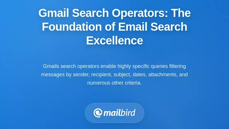 Gmail Search Operators: The Foundation of Email Search Excellence