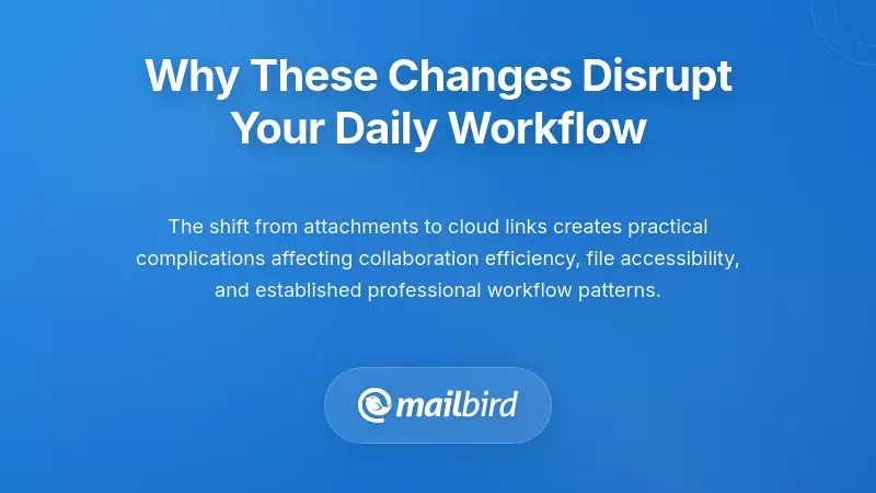 Outlook interface showing workflow disruption from OneDrive attachment changes