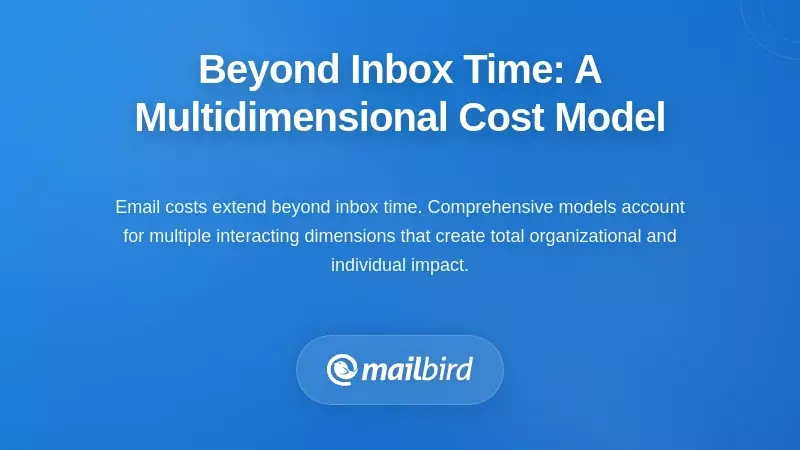 Multidimensional cost model diagram showing email overload impact beyond inbox time