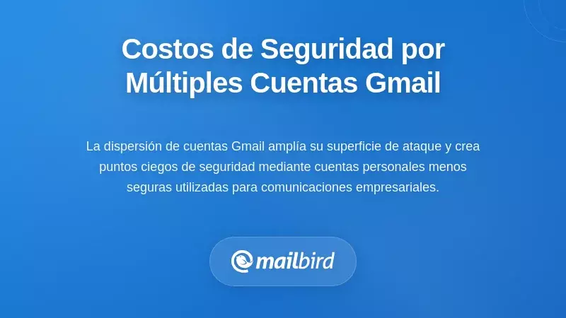 Visualizaci&oacute;n de vulnerabilidad de seguridad que muestra la expansi&oacute;n de la superficie de ataque por m&uacute;ltiples cuentas de Gmail