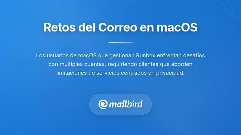 usuario de macOS frustrado con los desaf&iacute;os de gesti&oacute;n de correo electr&oacute;nico en port&aacute;til mostrando m&uacute;ltiples cuentas de correo