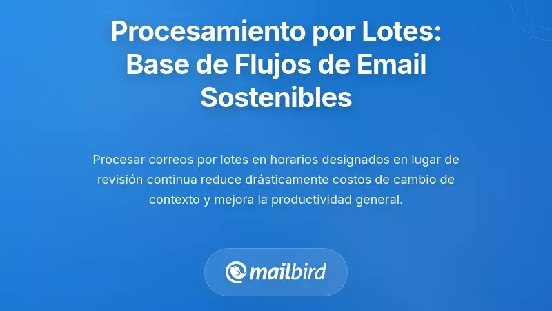 Procesamiento por lotes: La base de flujos de trabajo de correo electr&oacute;nico sostenibles