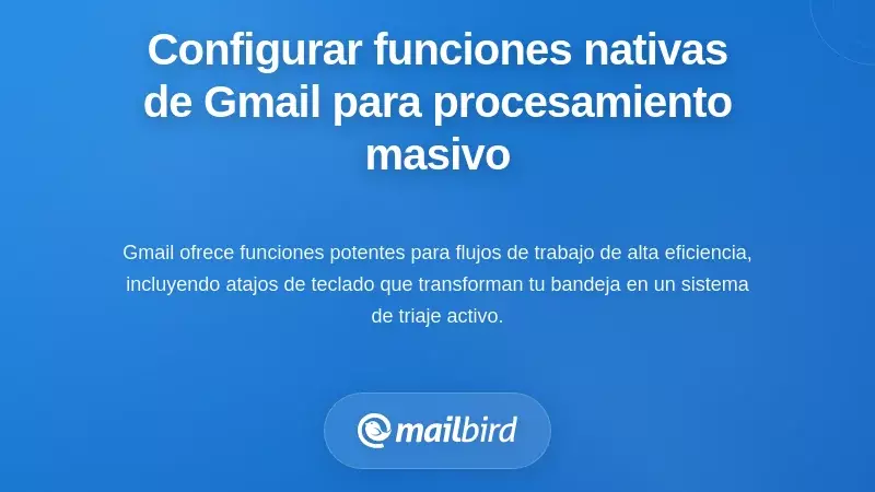 Configurando las Funciones Nativas de Gmail para el Procesamiento por Lotes