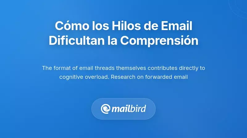 Visualización de la estructura del hilo de correo que demuestra cómo el formato del mensaje crea desafíos de comprensión