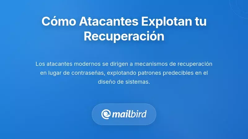 Diagrama que muestra c&oacute;mo los atacantes explotan las opciones de recuperaci&oacute;n de email y las preguntas de seguridad para secuestrar cuentas