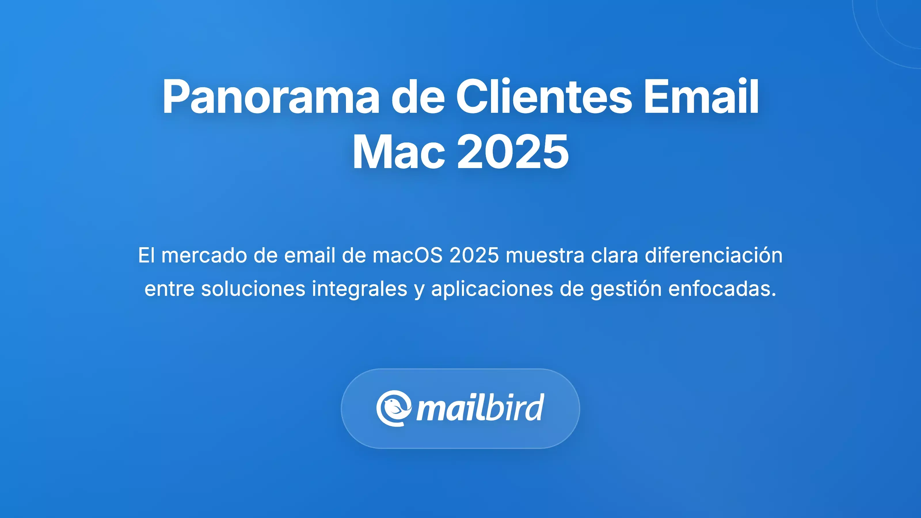 Gr&aacute;fico comparativo del paisaje del mercado de clientes de correo para Mac que muestra alternativas simples a Wavebox en 2025