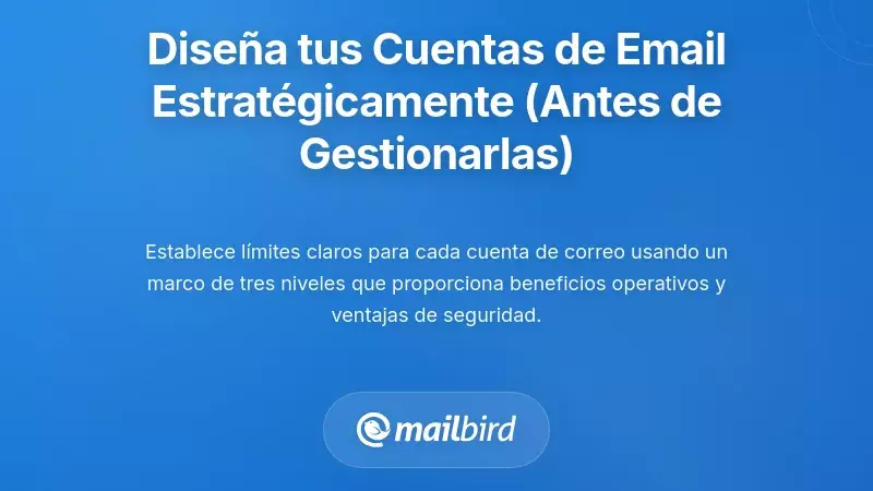 Dise&ntilde;ar tus cuentas de correo electr&oacute;nico estrat&eacute;gicamente (antes de intentar gestionarlas)