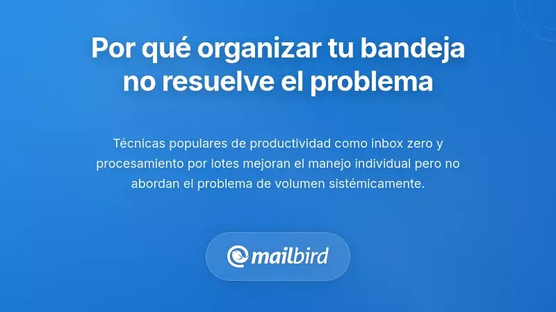 Estrategias individuales de gestión de bandeja de entrada que no abordan la causa raíz de los problemas de volumen de correo electrónico
