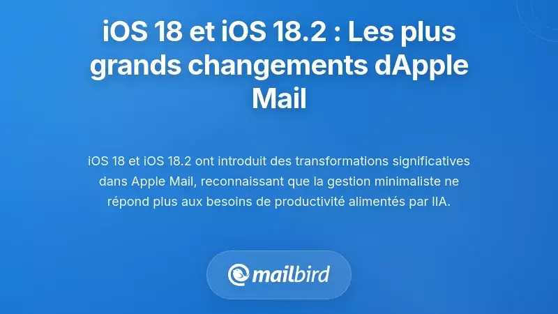 iOS 18 et iOS 18.2 : Les Plus Gros Changements d'Apple Mail depuis des Ann&eacute;es