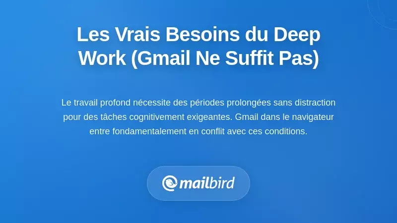 Ce que le travail profond exige réellement (et pourquoi Gmail dans le navigateur ne peut pas l'offrir)