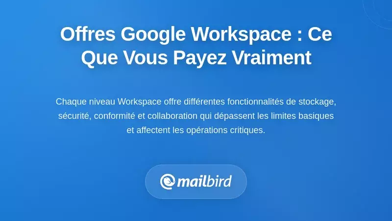 Niveaux actuels de Google Workspace : Ce que vous payez réellement