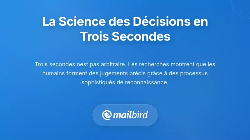Diagramme visuel illustrant le processus de prise de décision en trois secondes pour l'efficacité du tri des e-mails